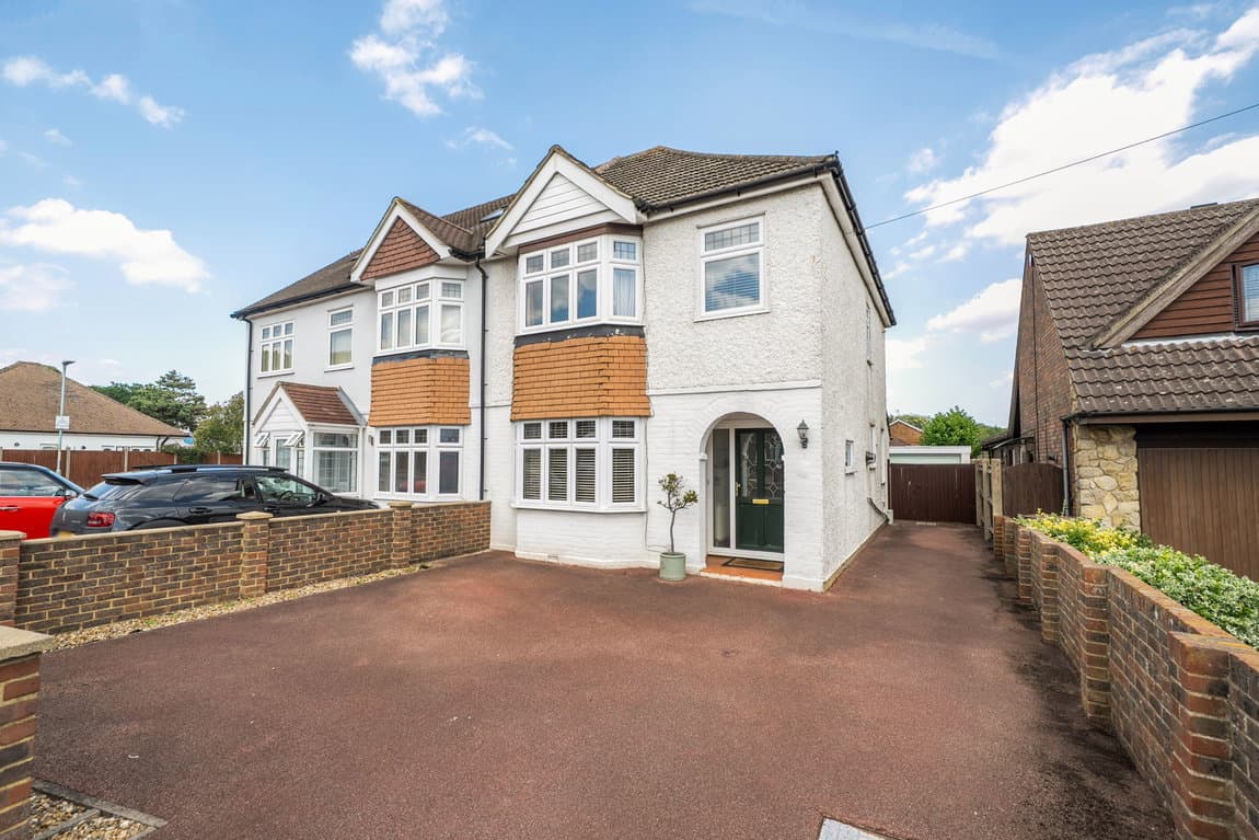 Chain free in central Wigmore, an extended family home with open-plan living, driveway, garage and a generous garden.
